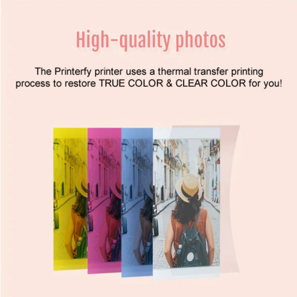 Photo Printer Refill Kit – Glossy Sheets + Color Ribbons (Ink-Free Printing)