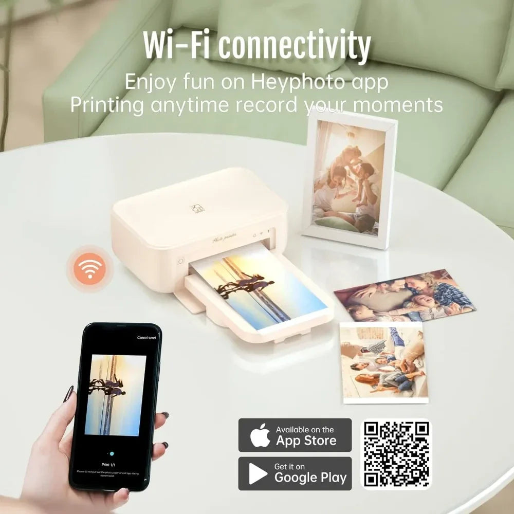 Wireless Wi-Fi Instant Photo Printer 4x6" - with 20 Sheets of Photo Paper