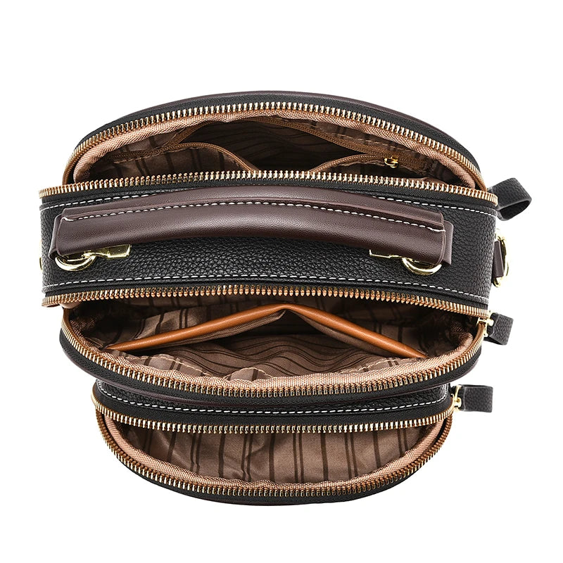 Elegant Multi-Compartment Mini Crossbody Bag for Women