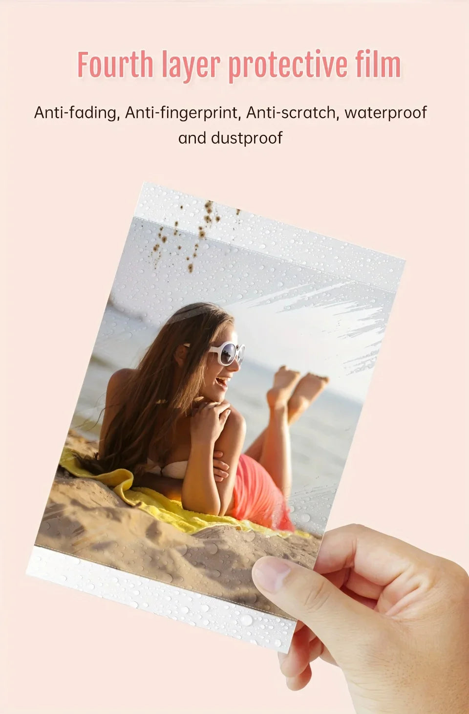 Photo Printer Refill Kit – Glossy Sheets + Color Ribbons (Ink-Free Printing)