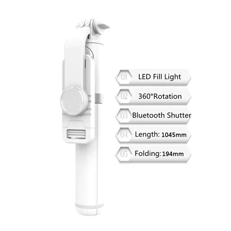 Wireless Bluetooth Selfie Stick Tripod with LED Fill Light & Stabilizer - Ultimate Content Creator Tool