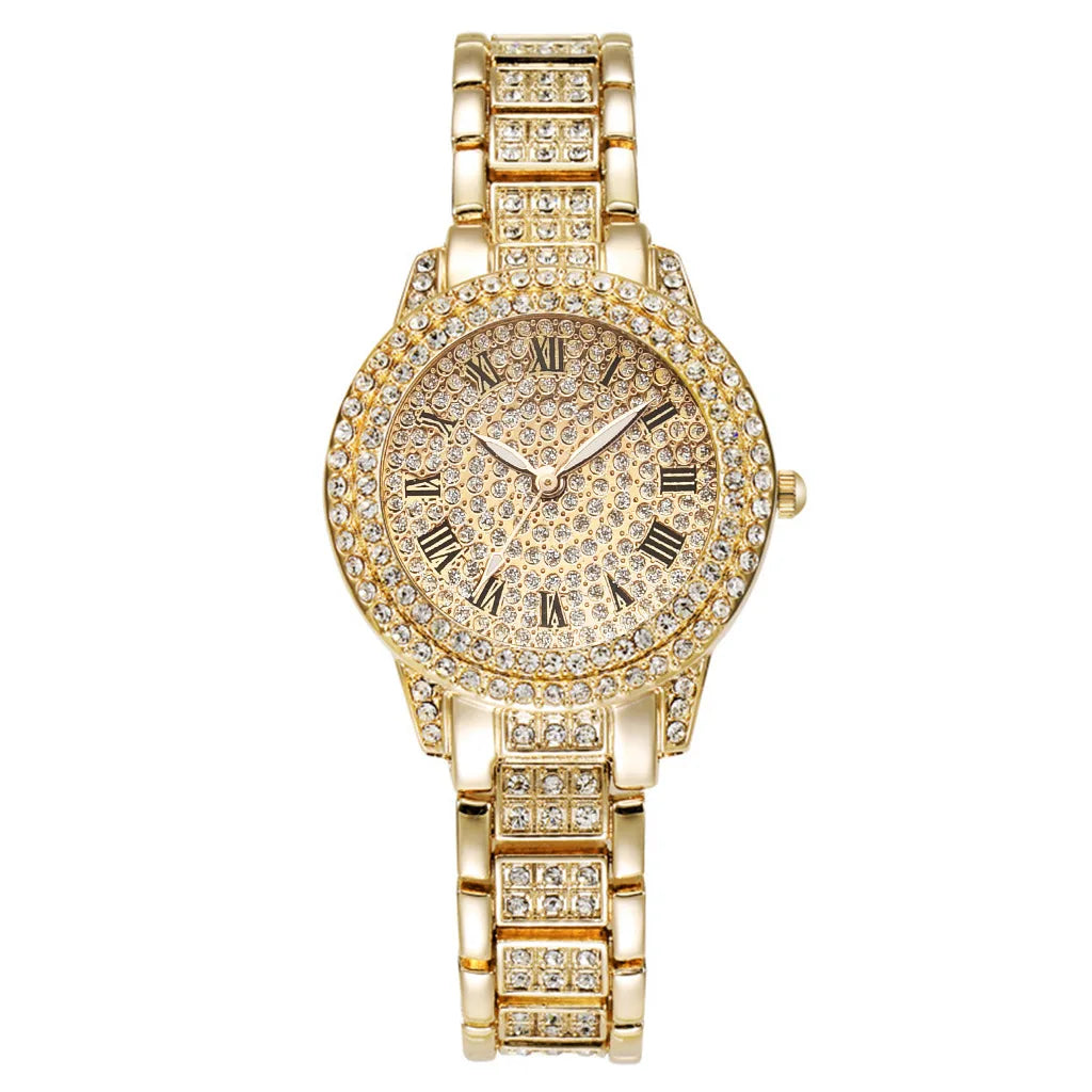 5-Piece Crystal Luxury Watch & Jewelry Set for Women without presentation box - LoveInTheBox