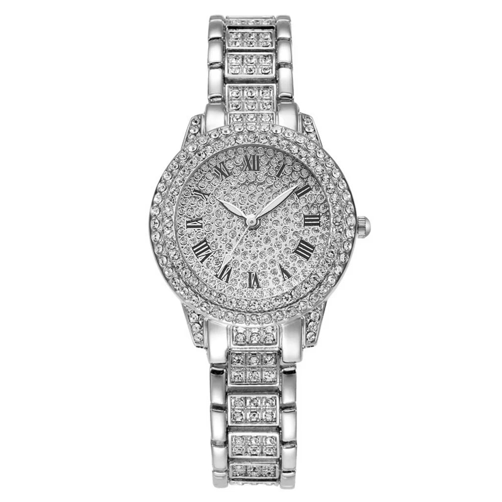 5-Piece Crystal Luxury Watch & Jewelry Set for Women without presentation box - LoveInTheBox