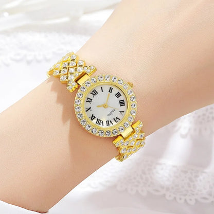 5-Piece Crystal Luxury Watch & Jewelry Set for Women without presentation box - LoveInTheBox