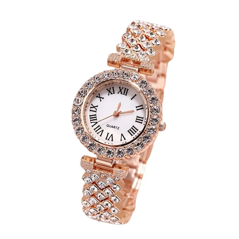 5-Piece Crystal Luxury Watch & Jewelry Set for Women without presentation box - LoveInTheBox