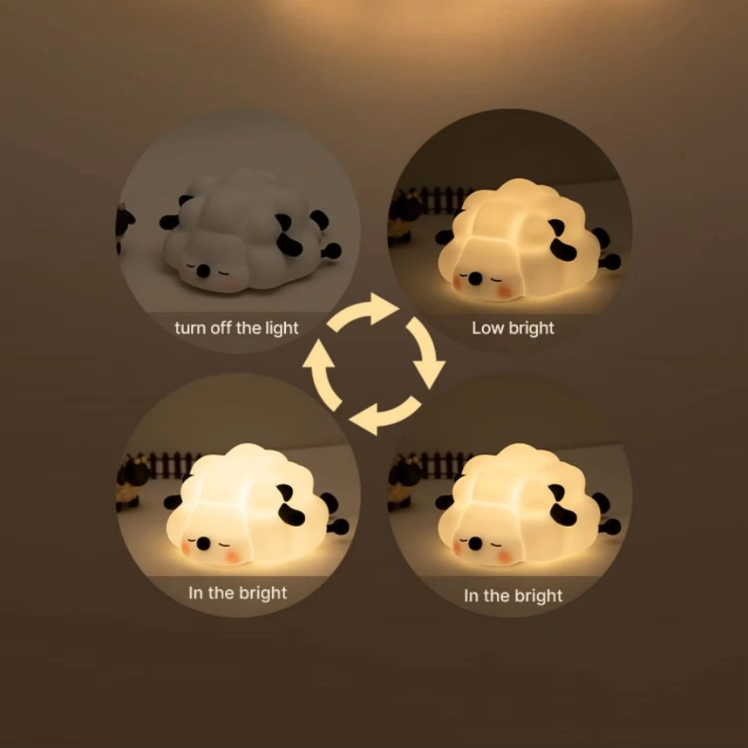 BIG FACE - Adorable Silicone Animal Night Lamps – Rabbit, Panda, Sheep & More - LoveInTheBox