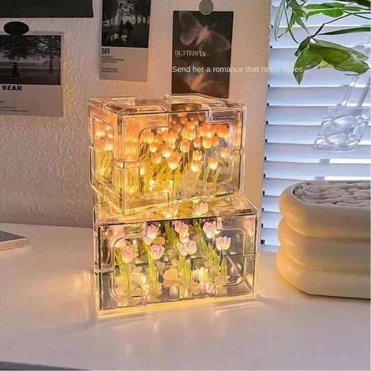 DIY Tulip Flower Night Lamp Kit – 3D Sea Cube Design - LoveInTheBox