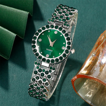 Emerald Sparkle Collection – 6-Piece Watch & Jewelry Set - LoveInTheBox