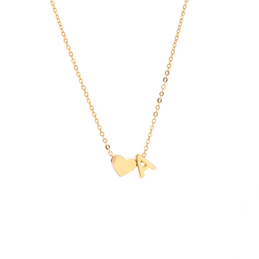 Initial Pendant Necklace Gold - LoveInTheBox