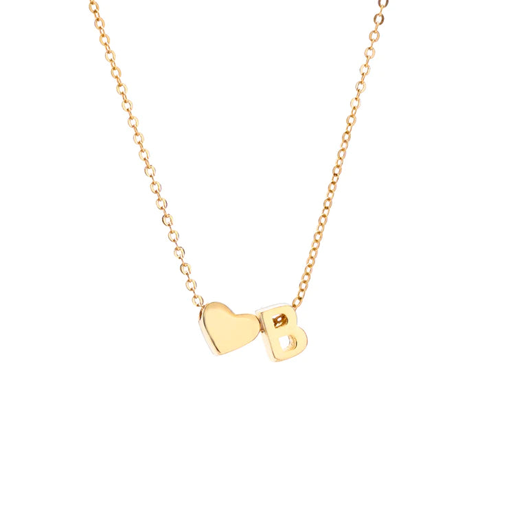 Initial Pendant Necklace Gold - LoveInTheBox