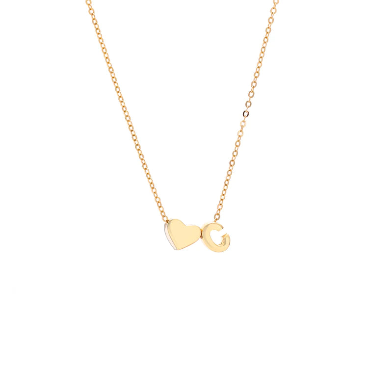 Initial Pendant Necklace Gold - LoveInTheBox