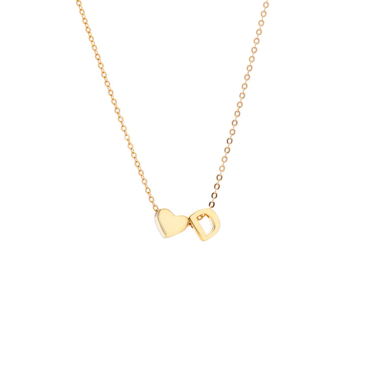 Initial Pendant Necklace Gold - LoveInTheBox