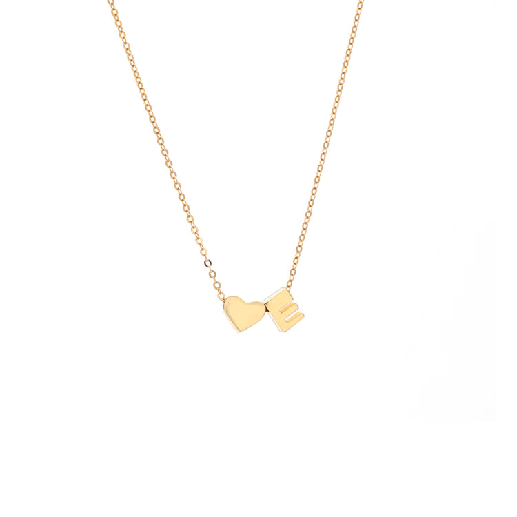 Initial Pendant Necklace Gold - LoveInTheBox