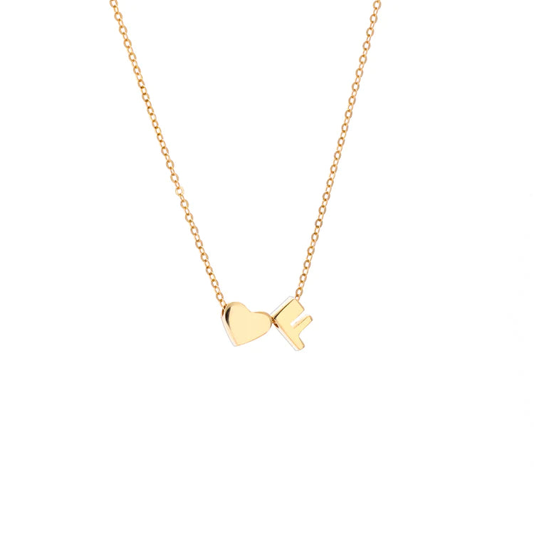 Initial Pendant Necklace Gold - LoveInTheBox