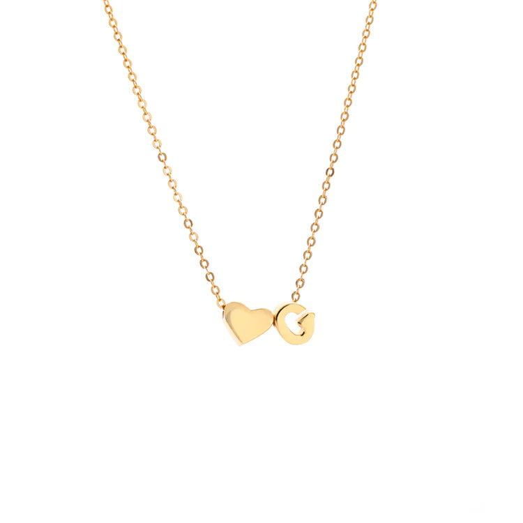 Initial Pendant Necklace Gold - LoveInTheBox