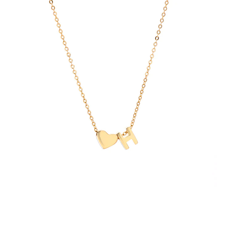 Initial Pendant Necklace Gold - LoveInTheBox