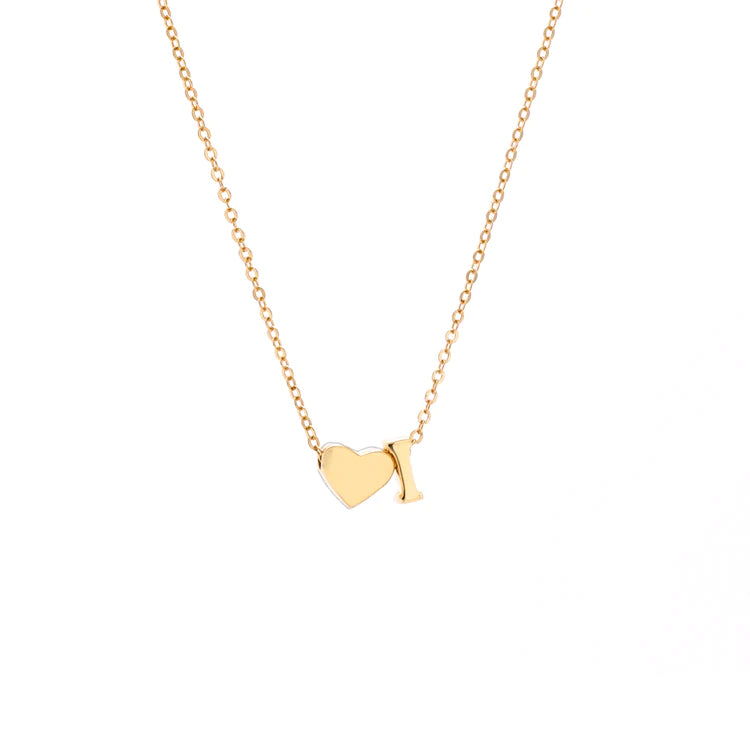 Initial Pendant Necklace Gold - LoveInTheBox