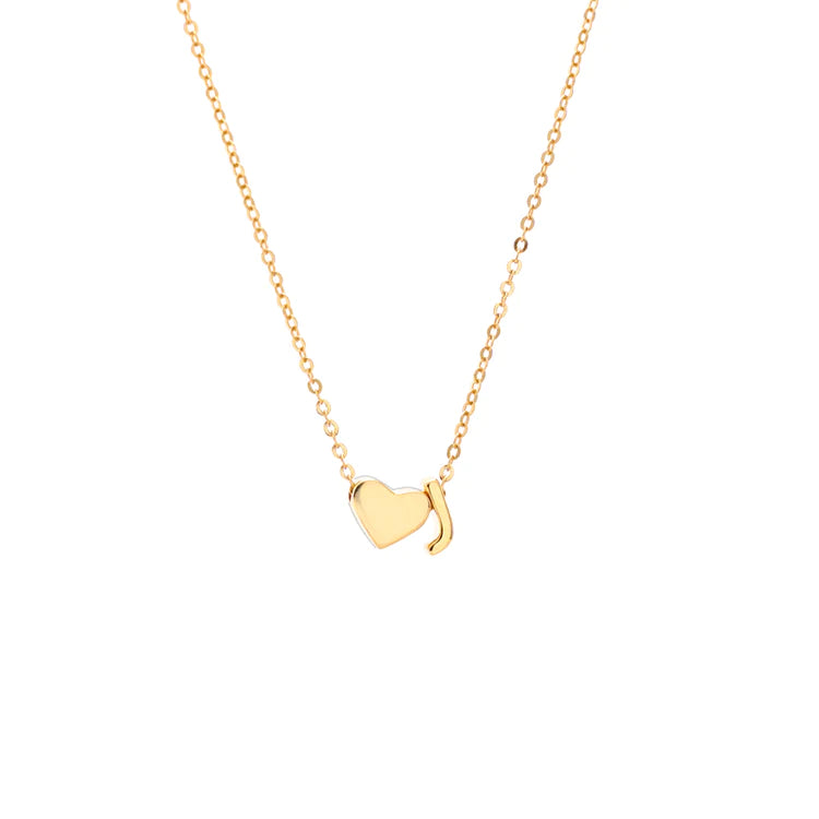 Initial Pendant Necklace Gold - LoveInTheBox