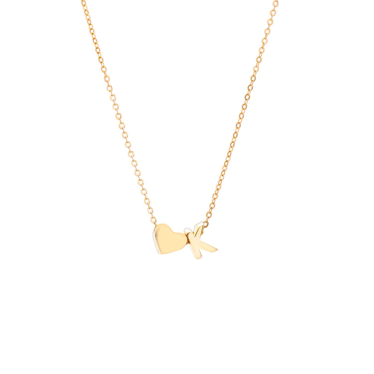 Initial Pendant Necklace Gold - LoveInTheBox