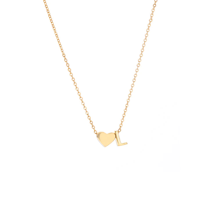 Initial Pendant Necklace Gold - LoveInTheBox