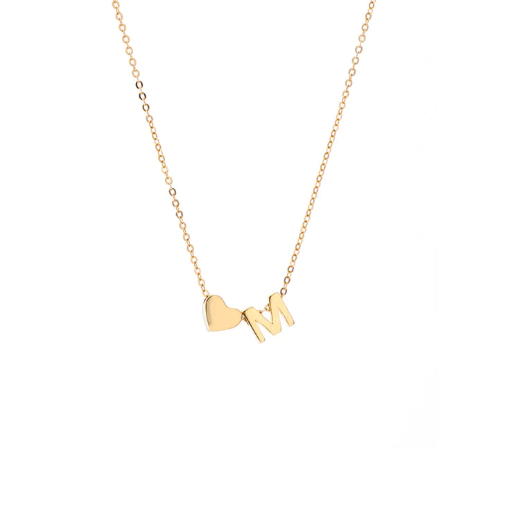 Initial Pendant Necklace Gold - LoveInTheBox