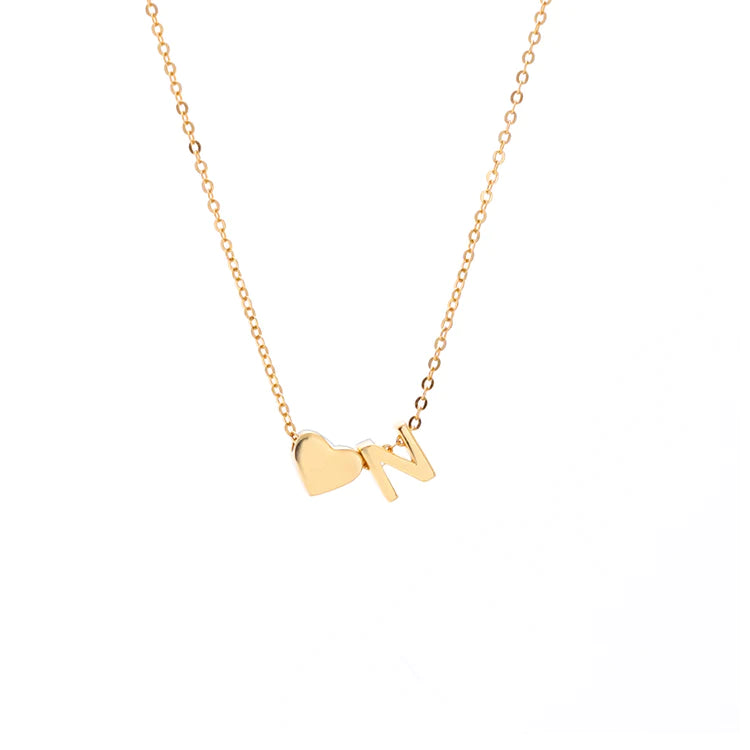 Initial Pendant Necklace Gold - LoveInTheBox