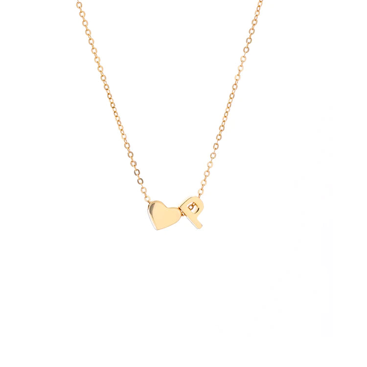 Initial Pendant Necklace Gold - LoveInTheBox