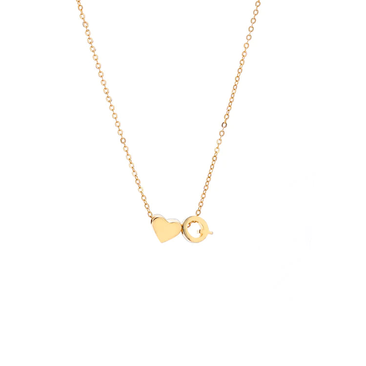 Initial Pendant Necklace Gold - LoveInTheBox