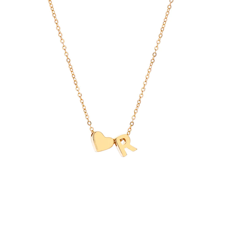 Initial Pendant Necklace Gold - LoveInTheBox