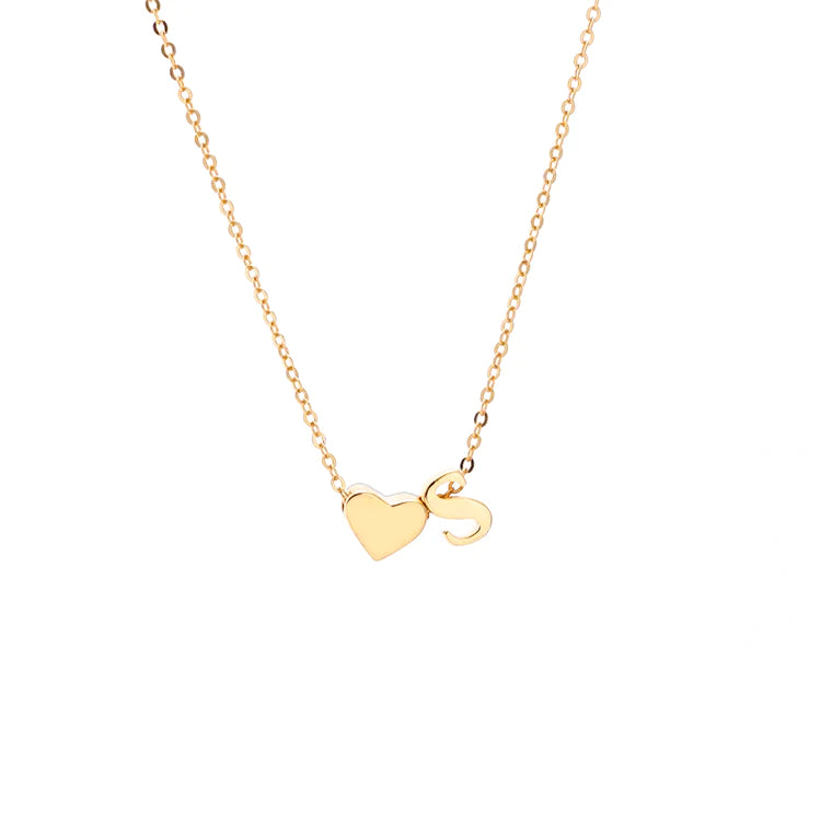 Initial Pendant Necklace Gold - LoveInTheBox