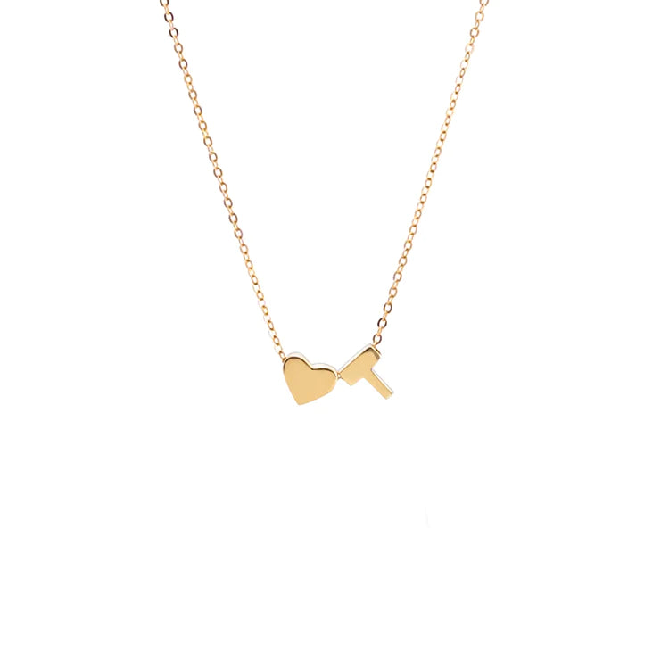 Initial Pendant Necklace Gold - LoveInTheBox