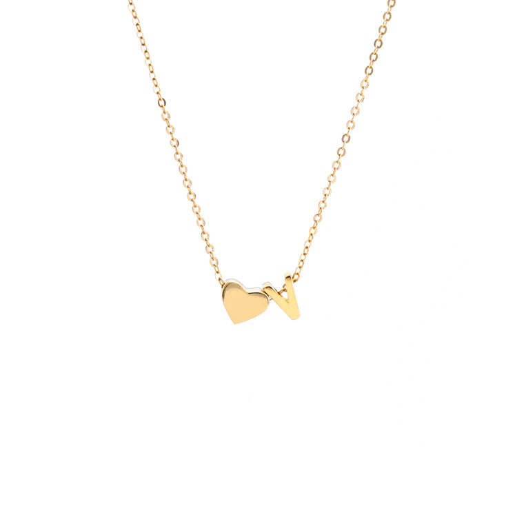 Initial Pendant Necklace Gold - LoveInTheBox