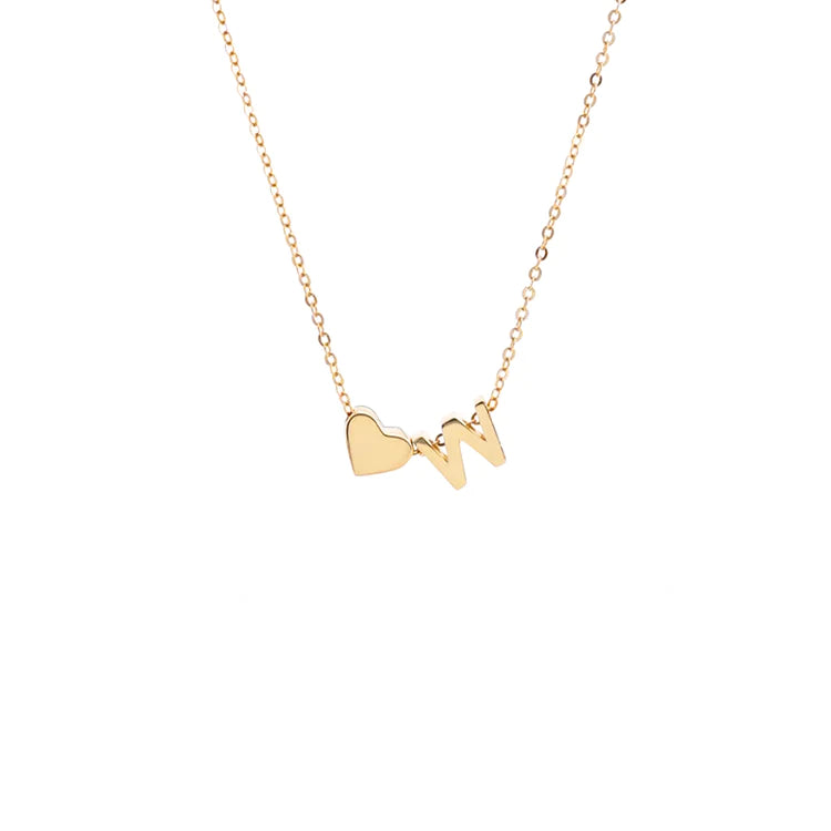 Initial Pendant Necklace Gold - LoveInTheBox