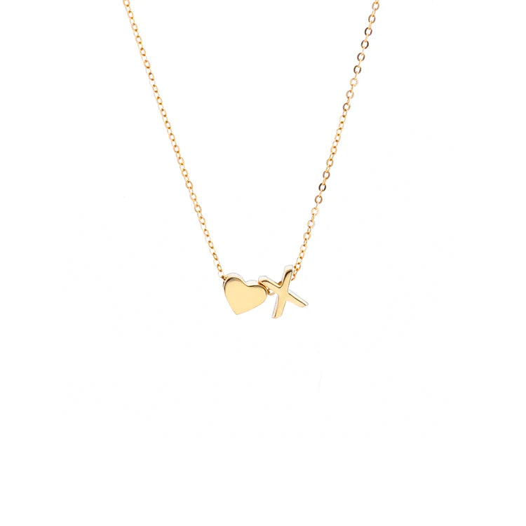 Initial Pendant Necklace Gold - LoveInTheBox