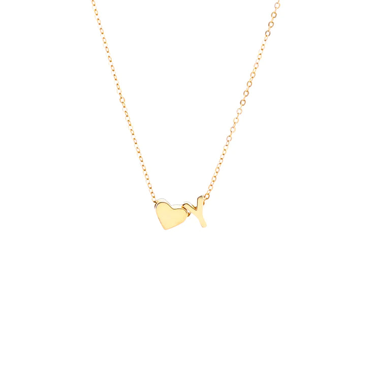 Initial Pendant Necklace Gold - LoveInTheBox