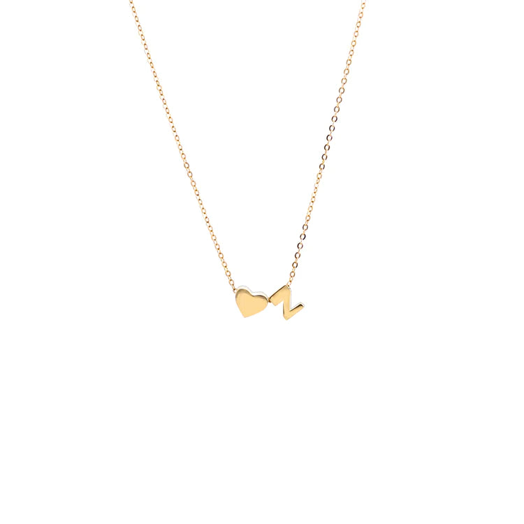 Initial Pendant Necklace Gold - LoveInTheBox