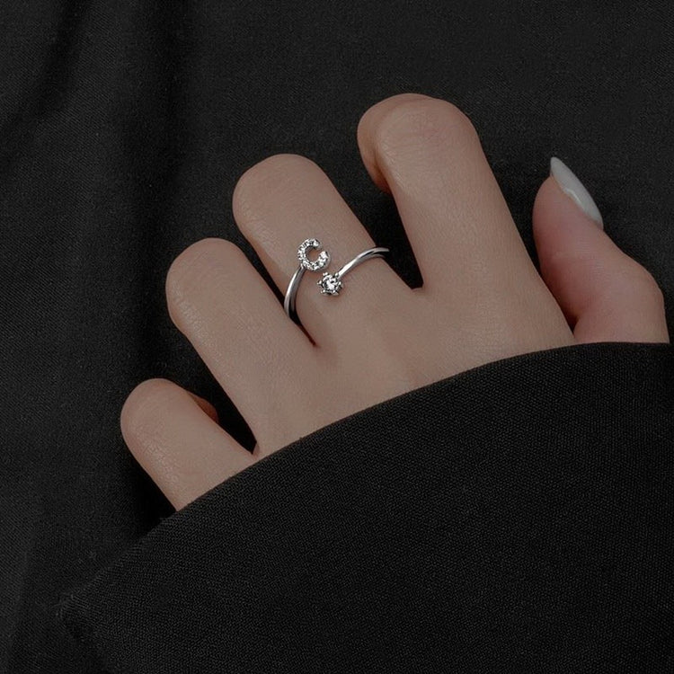 Initial Sterling Silver Ring - LoveInTheBox