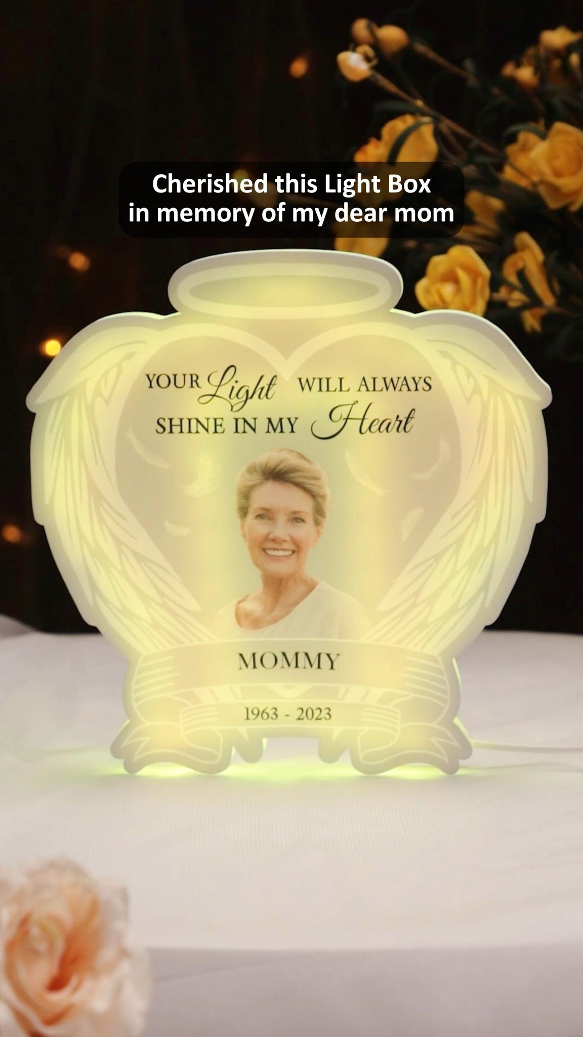 Personalized Memorial Light Box - Custom Photo Keepsake - LoveInTheBox