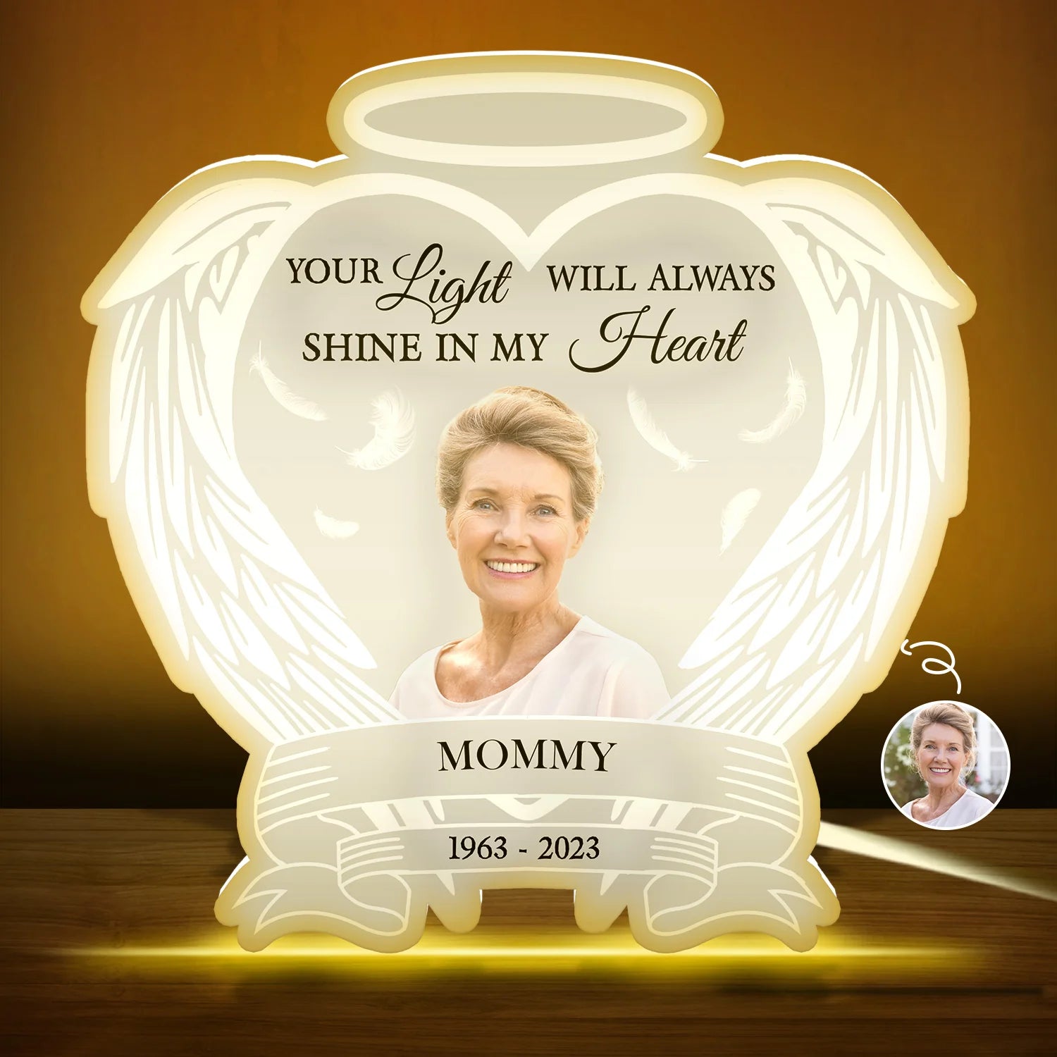 Personalized Memorial Light Box - Custom Photo Keepsake - LoveInTheBox