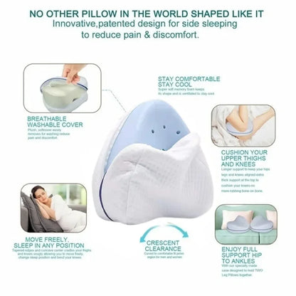 Orthopedic Memory Foam Knee Pillow for Side Sleepers With Lifetime-Warranty - LoveInTheBox