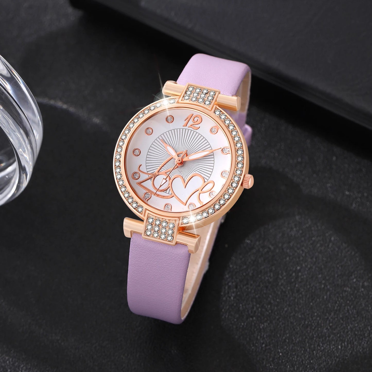 Butterfly Dreams: 5-Piece Jewelry & Watch Set with Lavender Accents