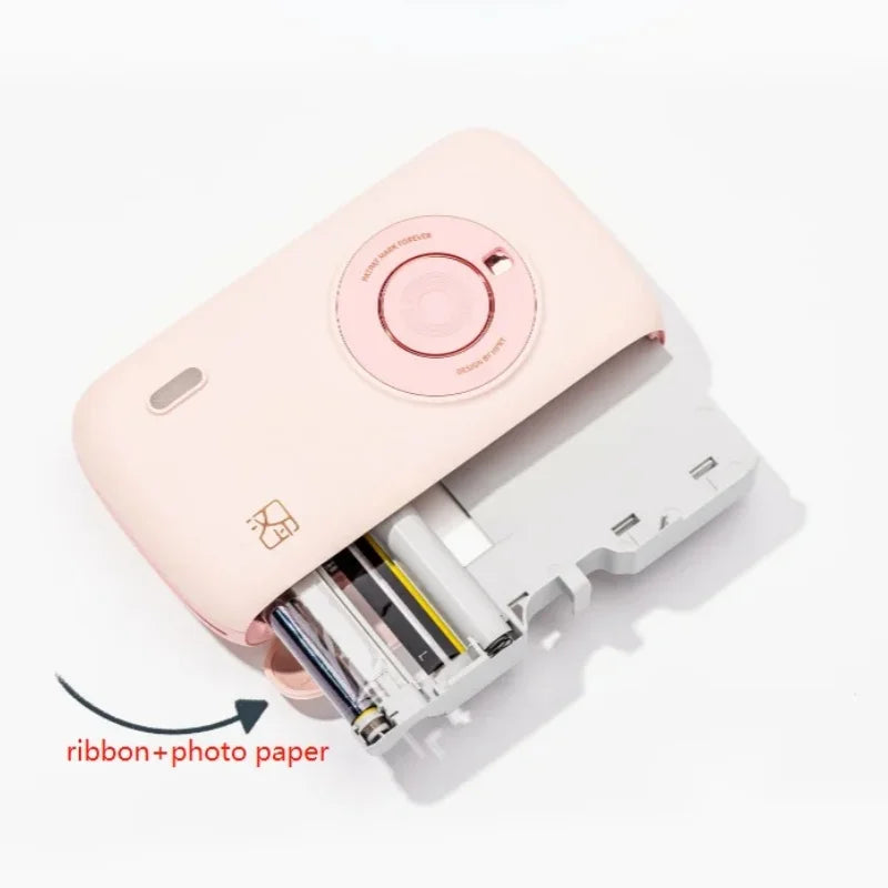 Portable Photo Printer Pink - Compact, Wireless & Fast