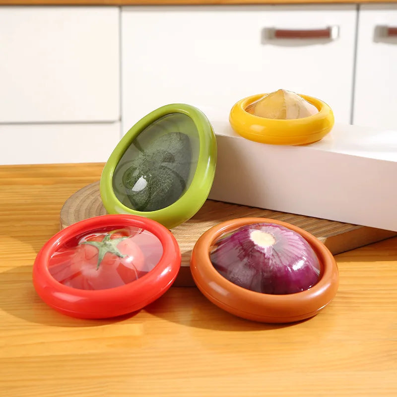 Reusable Fresh-Keeping Boxes – Transparent Fruit and Vegetable Preservation Set