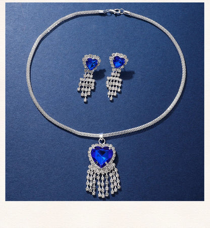 Parisian Dream Collection: Eiffel Tower Watch & Blue Heart Jewelry Set