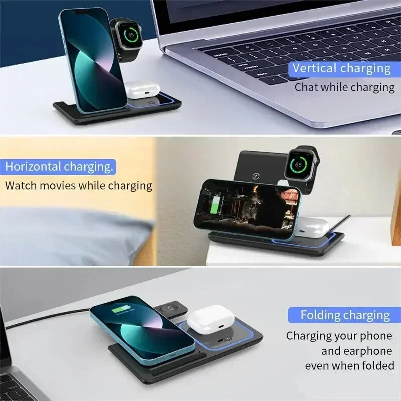 3-in-1 Wireless Charging Station for iPhone, Apple Watch & AirPods