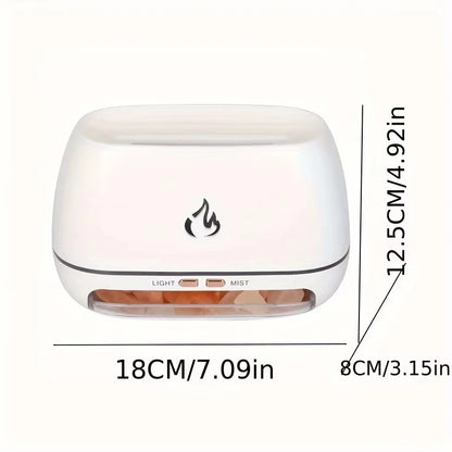 3-in-1 Himalayan Salt Rock Diffuser - Aromatherapy, Flame Effect & Wellness