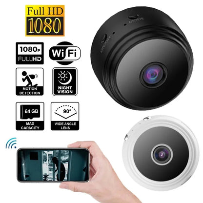 Compact 1080p HD Mini WiFi Security Camera with Night Vision