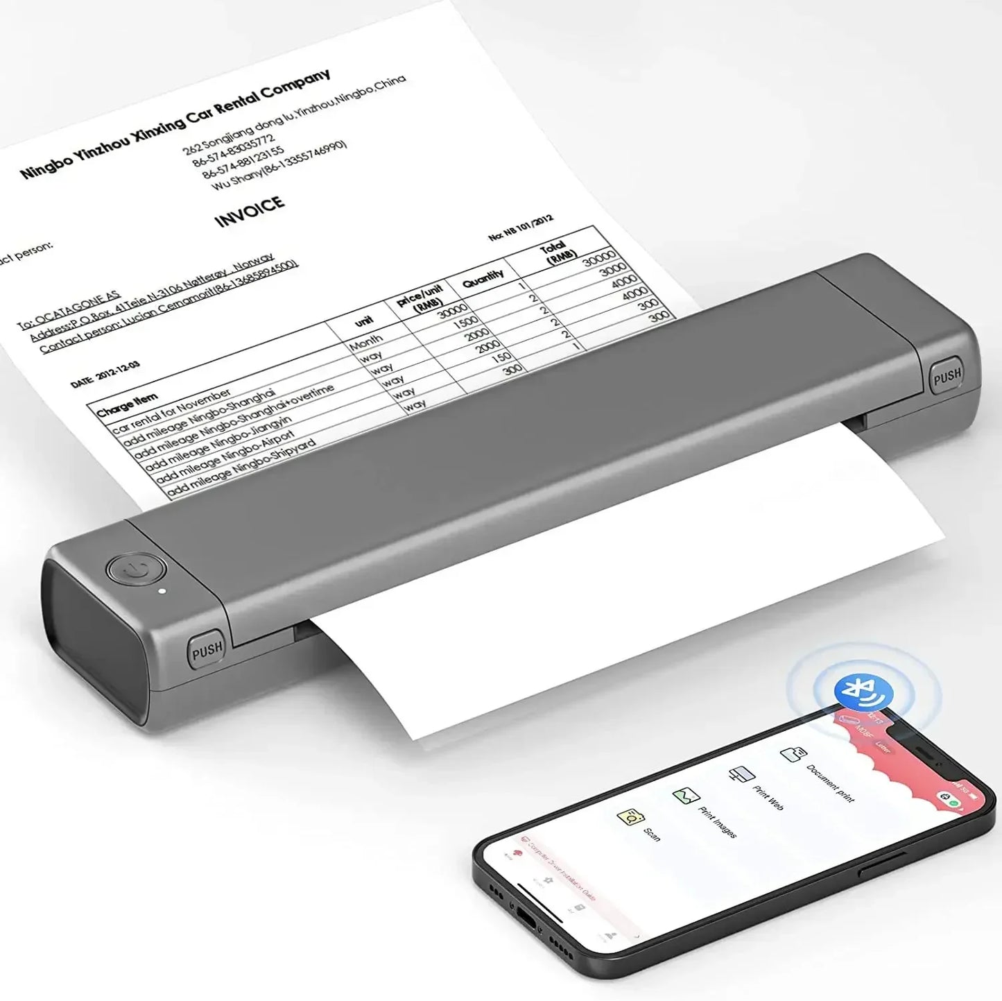 Portable Wireless Bluetooth A4/Letter Thermal Printer – Compact & Inkless