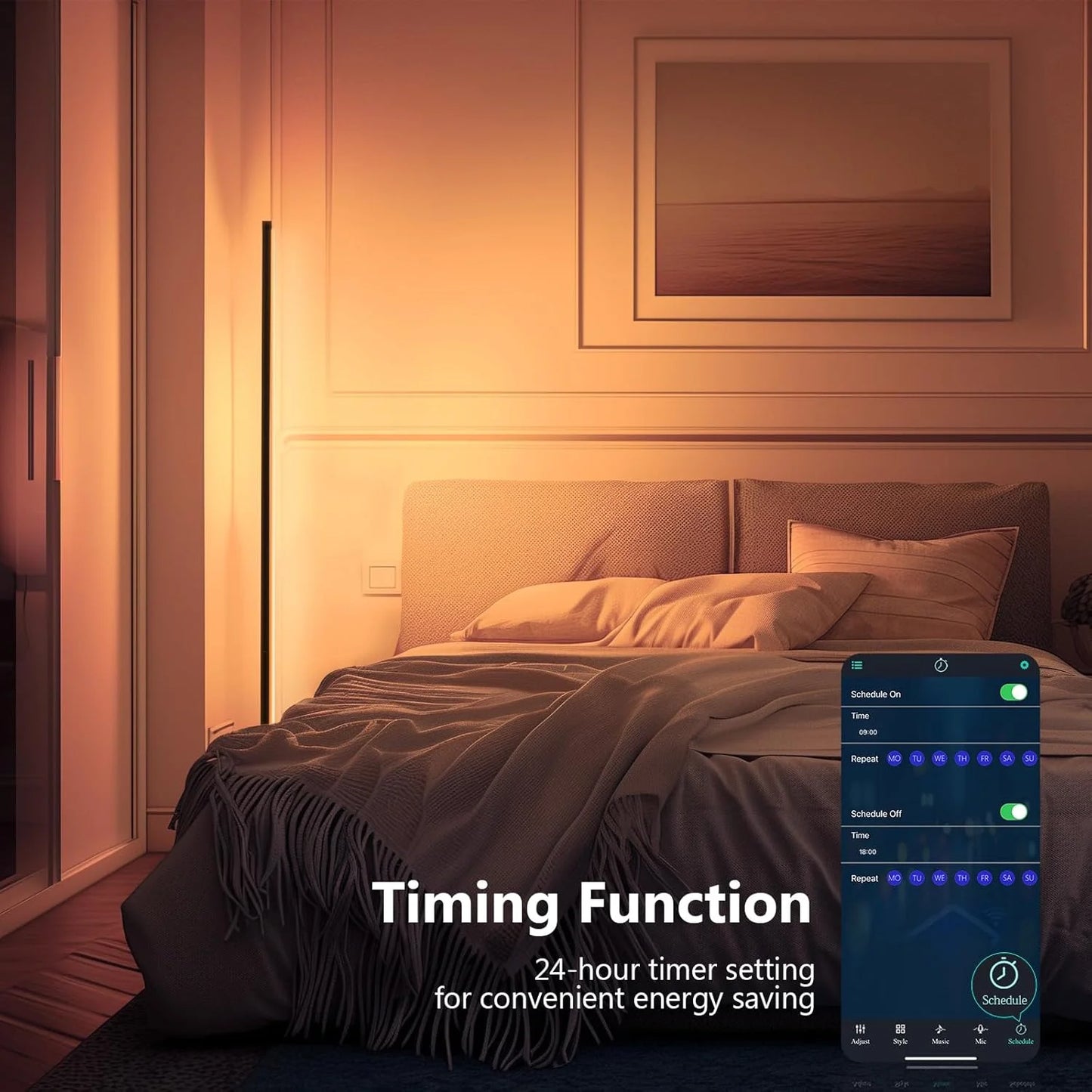 Smart RGB Dream Floor Lamp: 16 Million Colors & Music Sync