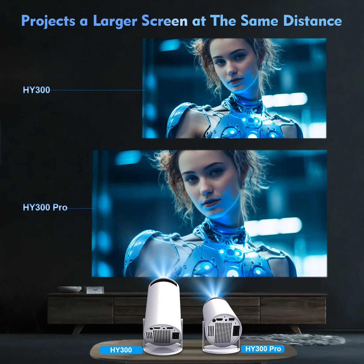 4K Ultra HD Smart Projector with Android 11, Dual WiFi & 180° Flex Design